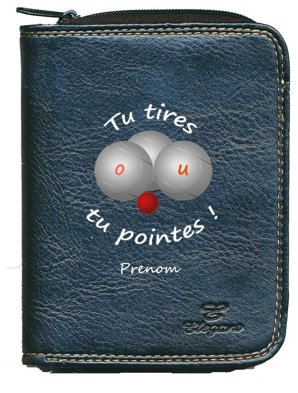 Syl'la Porte-Chéquier Long En Cuir Noir – Personnalisé Avec Votre Prénom – Porte-Cartes Et Compartiments Pratiques