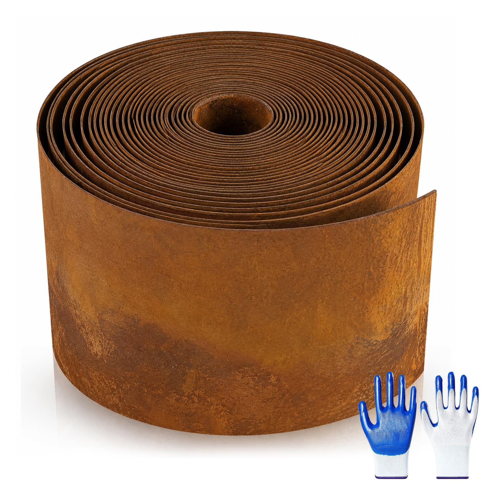 Rasenkante aus Cortenstahl 10M Beeteinfassung Metall 15.5 cm hoch Rost Rasenkanten Mähkante für Garten Dekoration