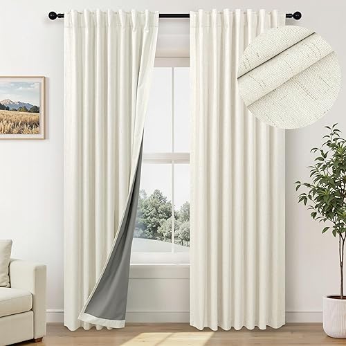 Miniatura 22 de 2 cortinas opacas blancas de 80 pulgadas de largo personalizadas, a prueba de ruido, modernas, con pestaña trasera, para cocina, sala, cabina, de