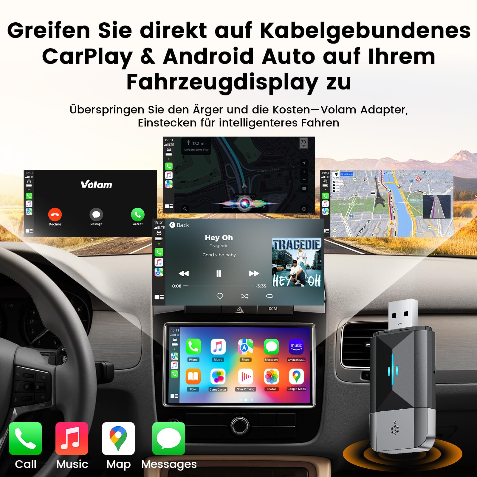 Volam Bezprzewodowy adapter CarPlay