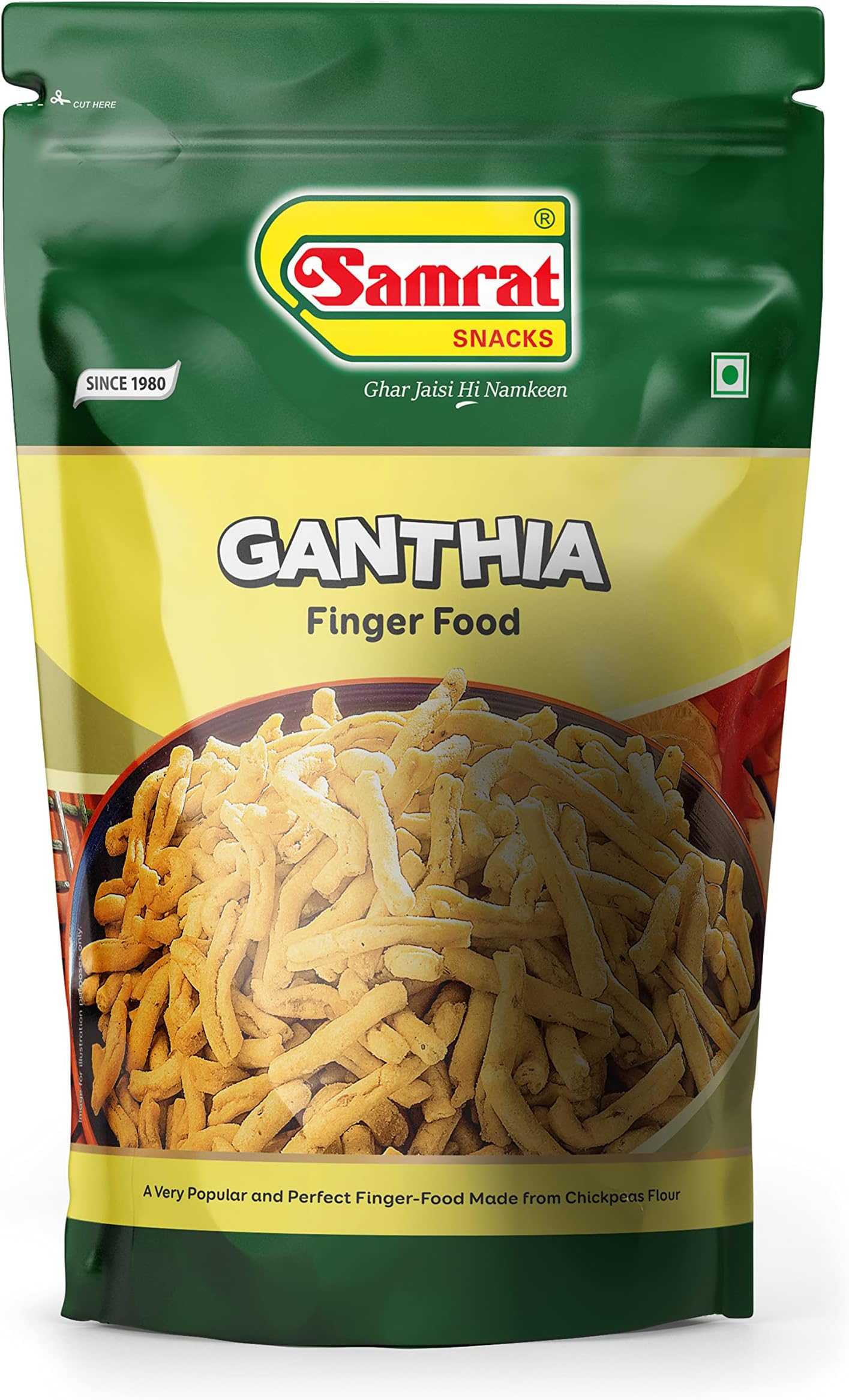 SAMRAT| GANTHIA Finger Food Crispy & Salted Taste Namkeen|Ghar Jaisi Hi Namkeen|Healthy Snacks|Every Day Fresh Indian Snacks |Traditional Indian Snacks| (400G)