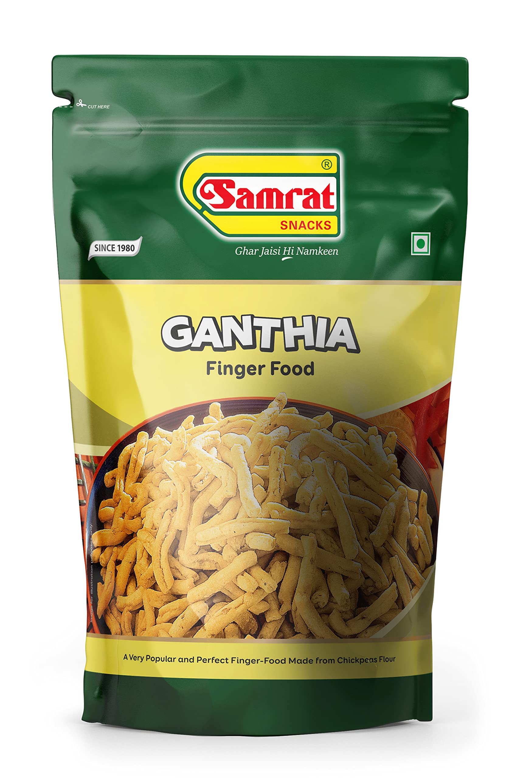 SAMRAT| GANTHIA Finger Food Crispy & Salted Taste Namkeen|Ghar Jaisi Hi Namkeen|Healthy Snacks|Every Day Fresh Indian Snacks |Traditional Indian Snacks| (400G)