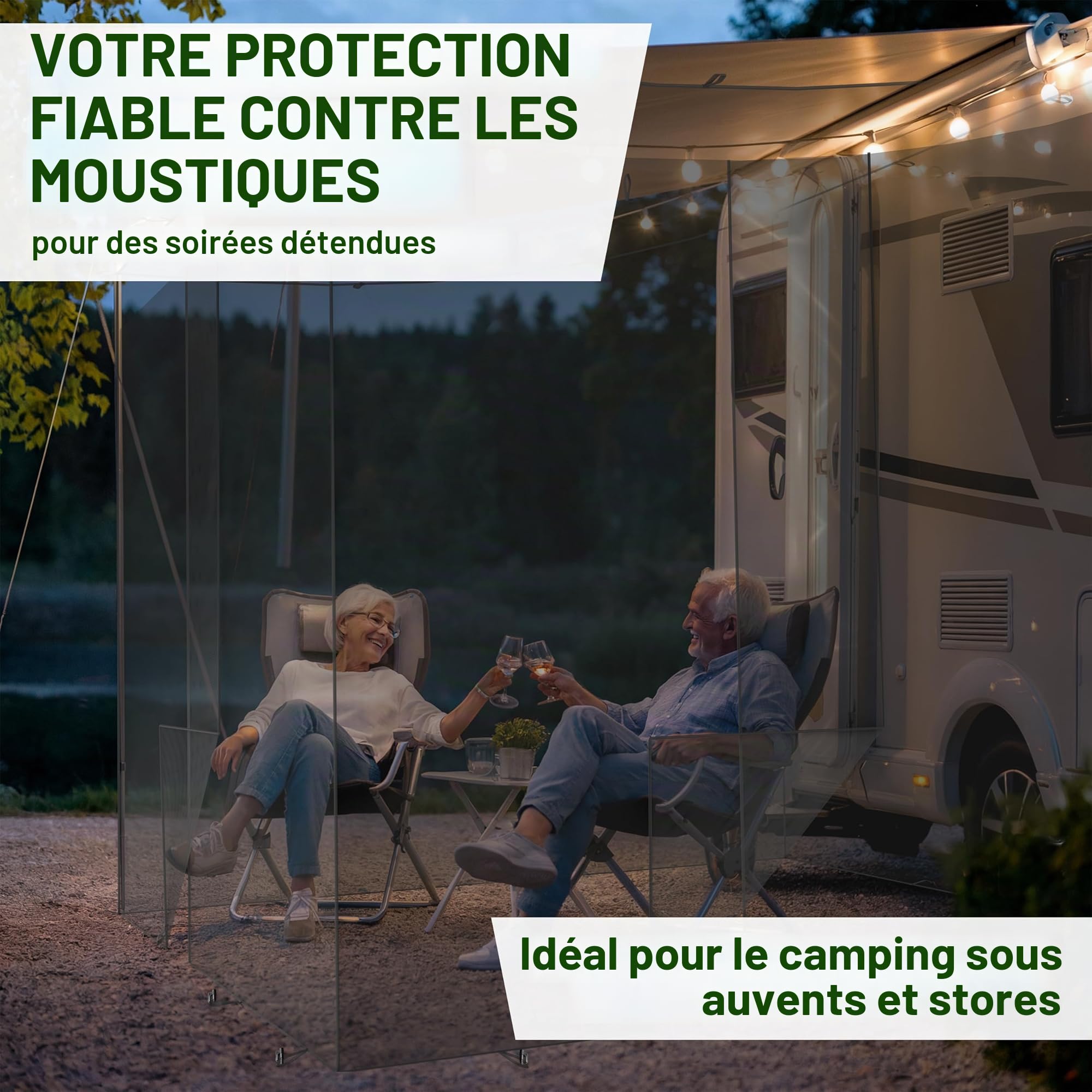 TTL GARDEN Moustiquaire Deluxe XXL - 500 x 300 x 250 cm - Noir - Maille fine de 0,07 mm - 3 entrées - Résistante aux UV et respirante - Protection contre les insectes
