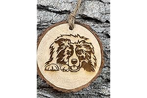 Border Collie Wooden Christmas Ornament