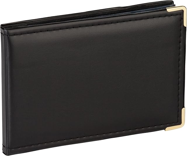 Kenro Black Leather Look Mini Photo Album for 36 photos 6x4 inch / 10x15cm with Gilt Corners Landscape Photographs, Carlton Series APL150
