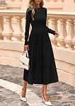 PRETTYGARDEN Robe de Chandail Femme 2026 manches longues Élégante tricot A Ligne Automne Mariage Invité Cocktail Midi Robes d'hiver