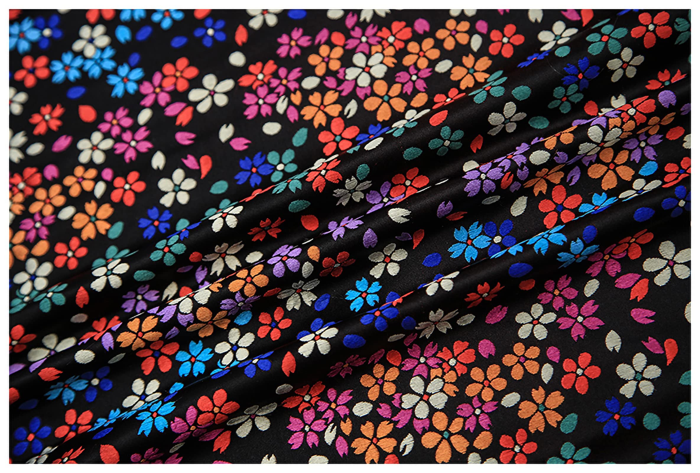 Stickerei-Damast-Stoff, Satin-Jacquard-Stoff, kleiner Blumen-Jacquard, 145 cm breit, Meterware for Kleidung, handgefertigte Taschen, Kissen, Cheongsam (Farbe: Rosa) (Farbe: Rosa) ( Color : Bright Blac