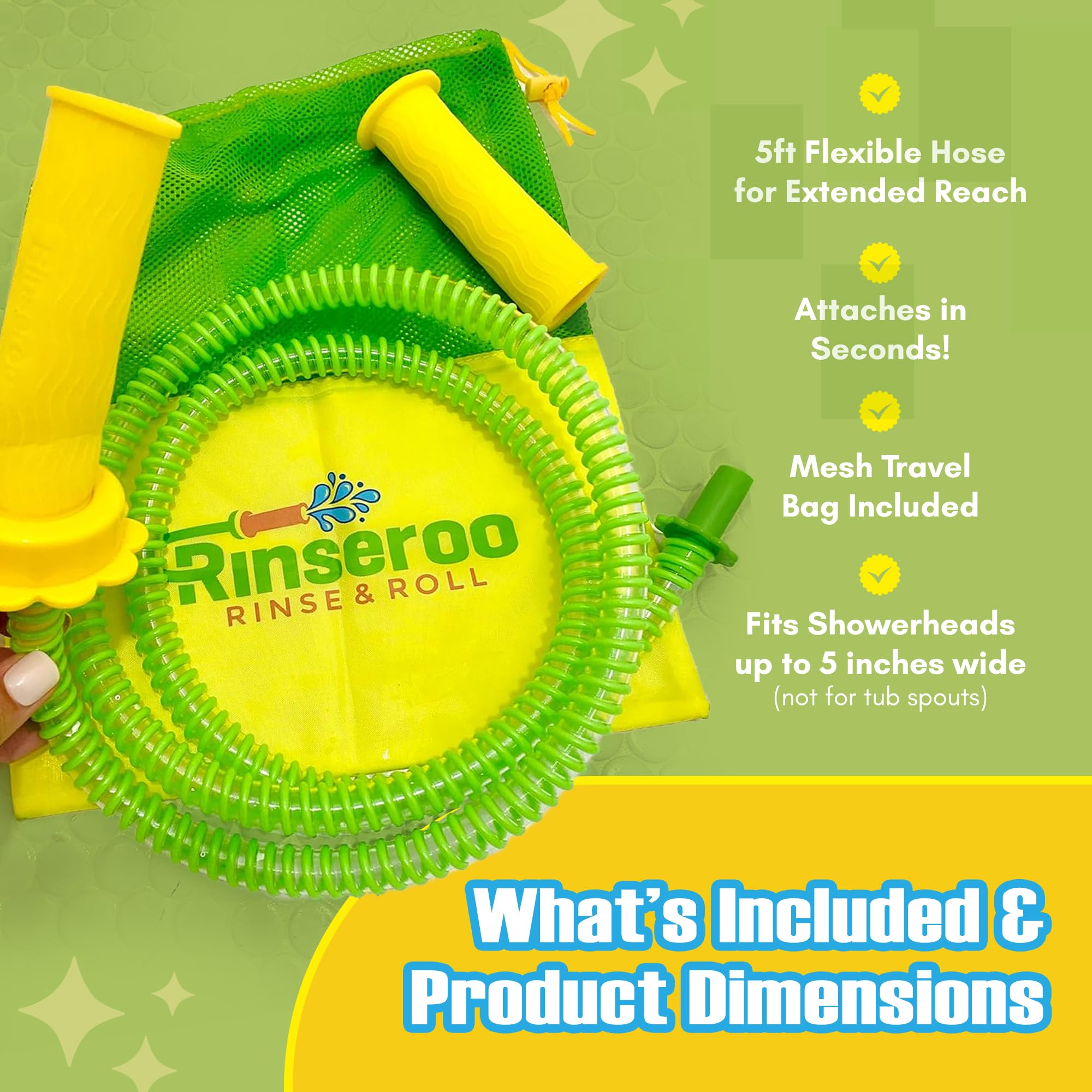 Rinseroo Manguera portátil para bidé, accesorio de ducha sin cordones para posparto, poscirugía, higiene de agua tibia. Pulverizador de mano para viajes, hombres, mujeres, caravana, alternativa a