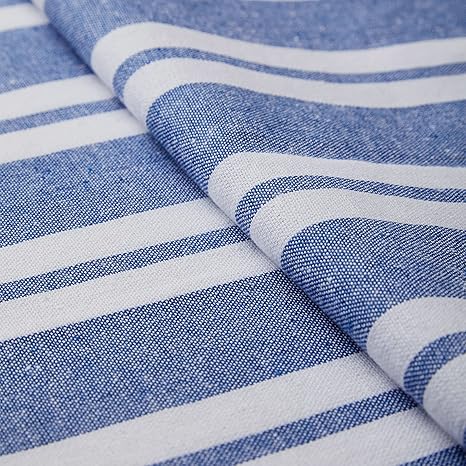 Encasa Homes Furnishing Fabric 150 cm (60 inch) - Franca Blue Stripes - Woven Cotton Sofa Chair Unstitched Cloth Material for Curtain, Cushion, Upholstery, Bedcover - 1 Meter Multiple