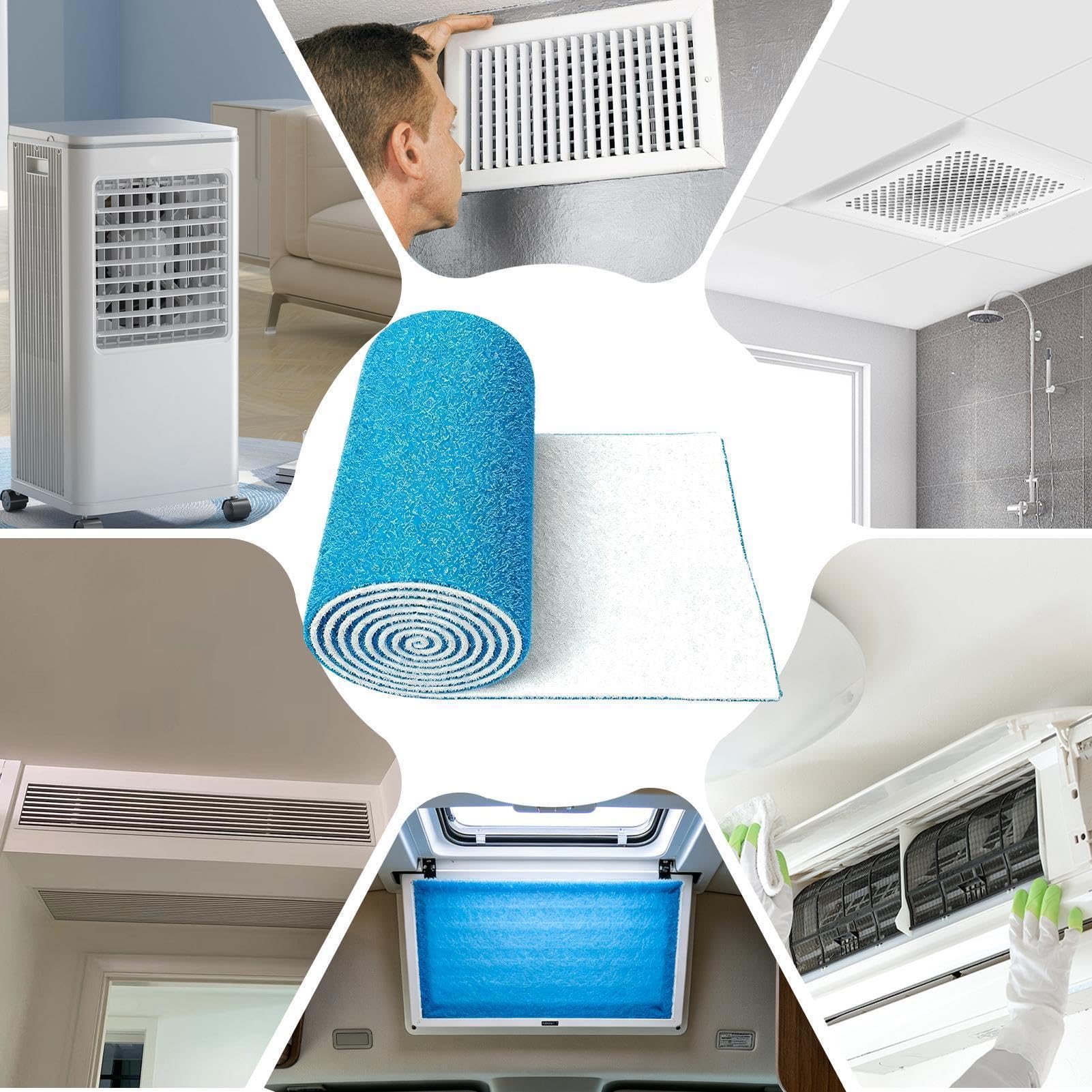 Filtri di ventilazione | Heavy Duty High Efficiency | Materiale filtro rotolo di ventilazione HVAC – per casa, appartamento, camera, ufficio, camper, soffitto, fornace griglie