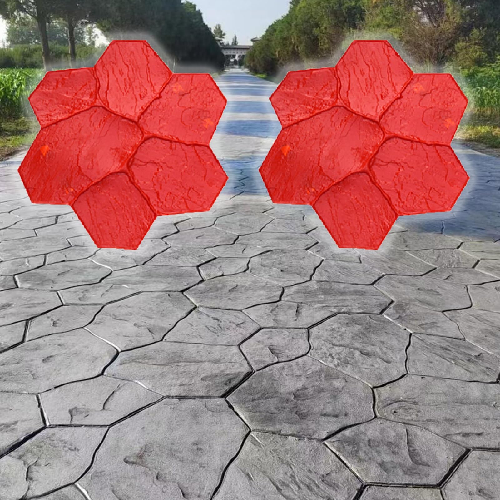 Stampo In Silicone Cemento Stampo Cemento Stampi For Pavimentazione Fai Da Te, Stampi For Stampi Per Pietra In Cemento - Foto 5