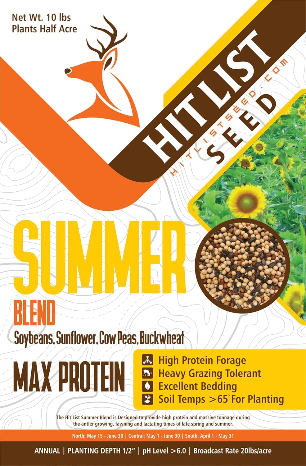 Hit List Seed Summer Food Plot Seeds, 10 lbs (1/2 Acre