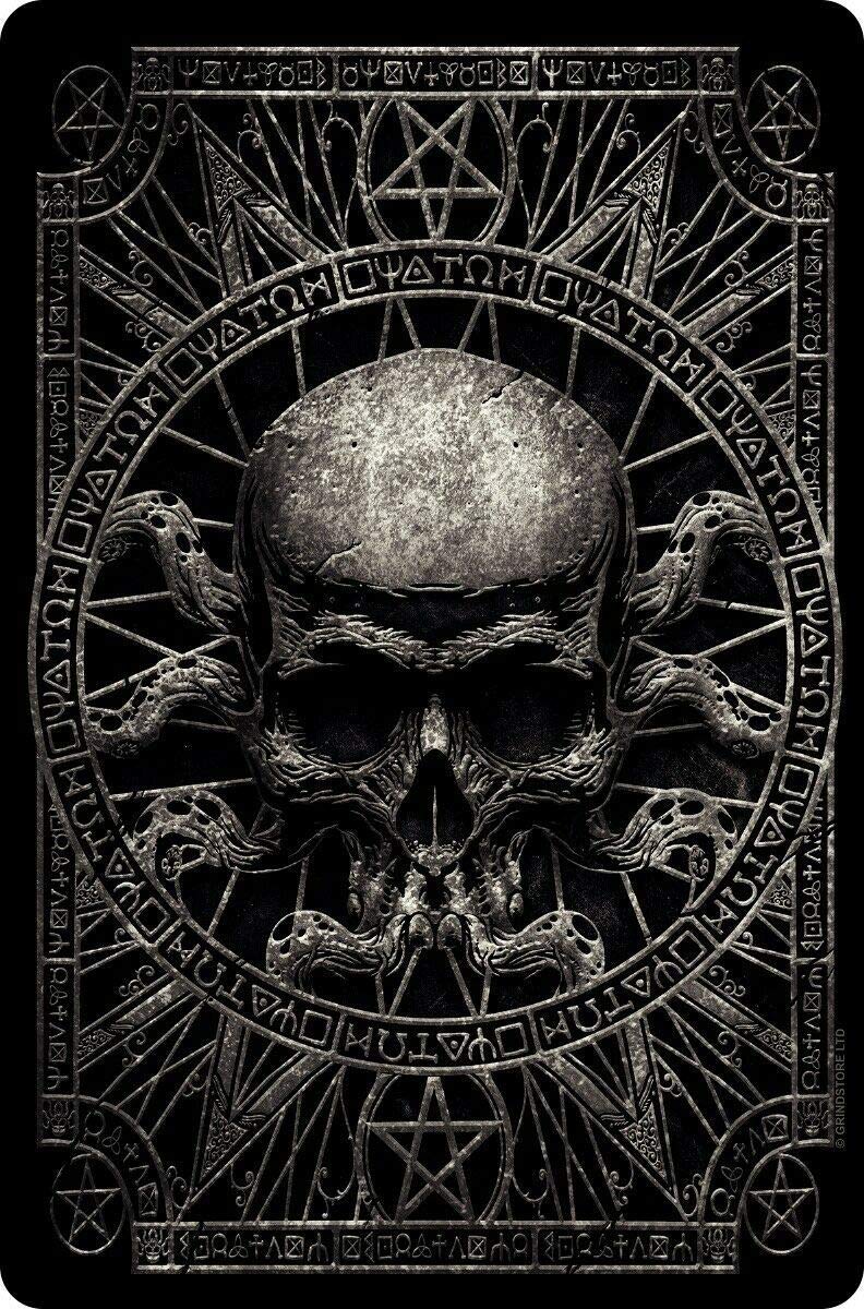Rifosa A18 6"X8" Metal Sign Wall Plaque Pagan Skull Plaque