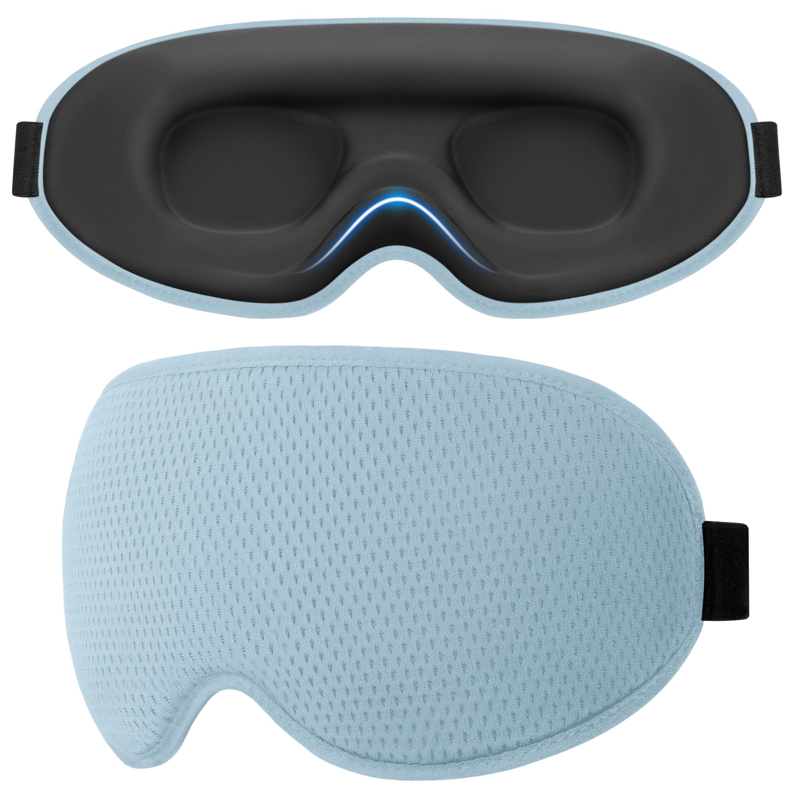 Gritin Schlafmaske für Seitenschläfer Herren & Damen Bequem, Upgrade 3D Schlafbrille mit Verstellbar Gummiband, Atmungsaktive Lichtblockierend, Ergonomische Augenmaske für Nickerchen, Flugzeug usw.