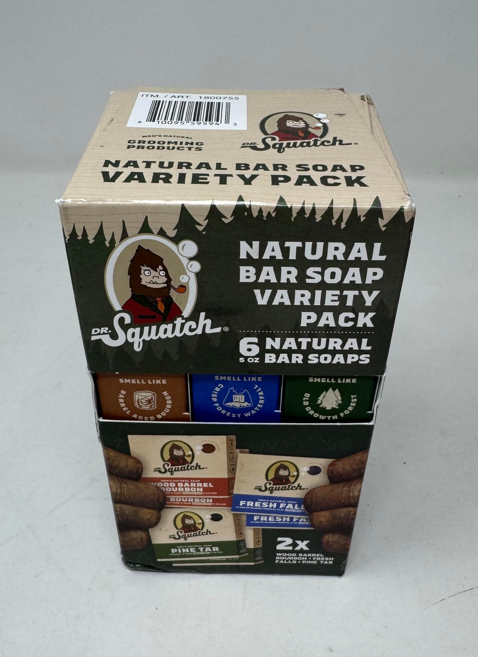 Natural Soap Squawk Natural Bar, Variety Pack (6 Pack), Brown/Blue/Green