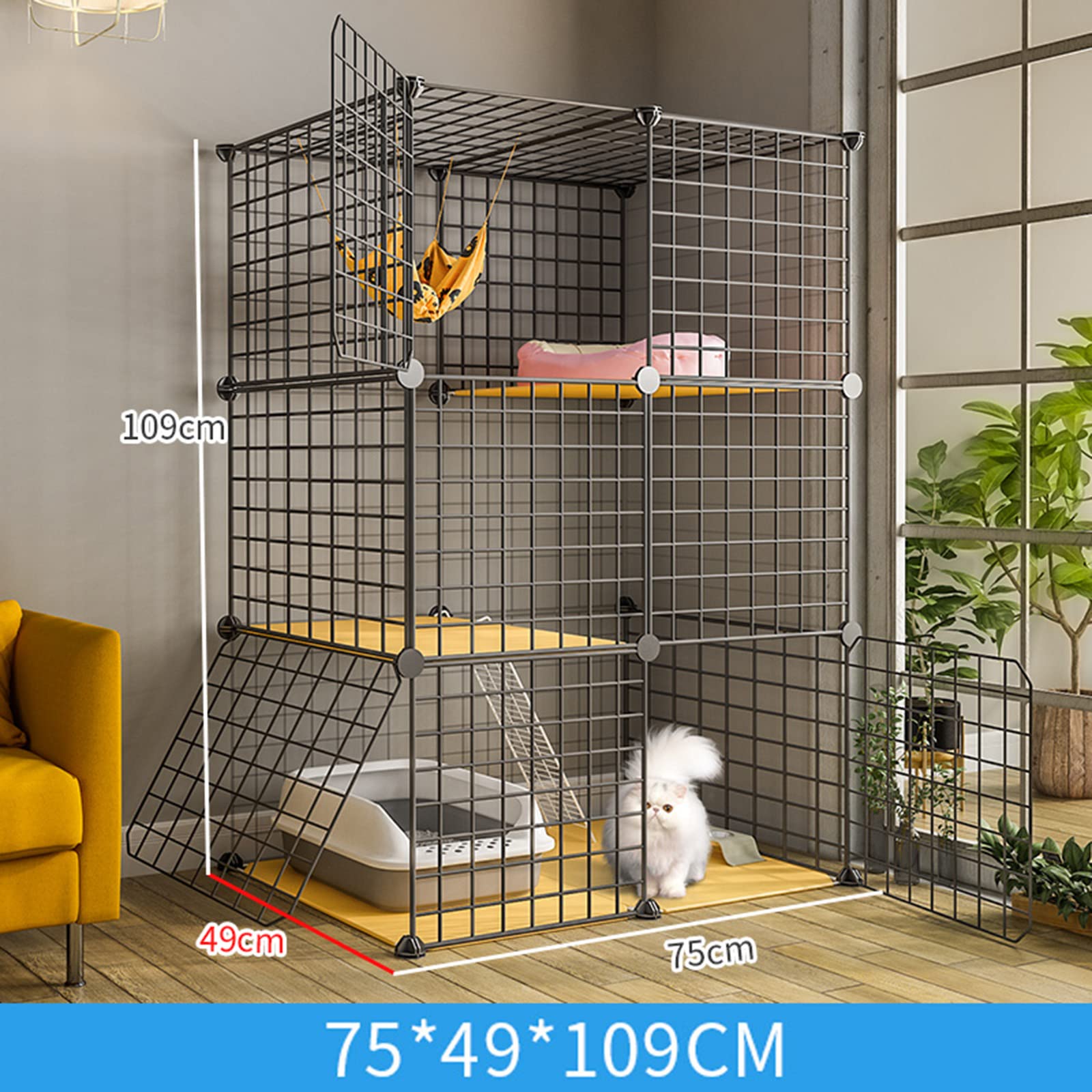 Amazon.co.jp: 猫用屋外ケージ、3段猫ケージ大、ギニアピッグケージ大
