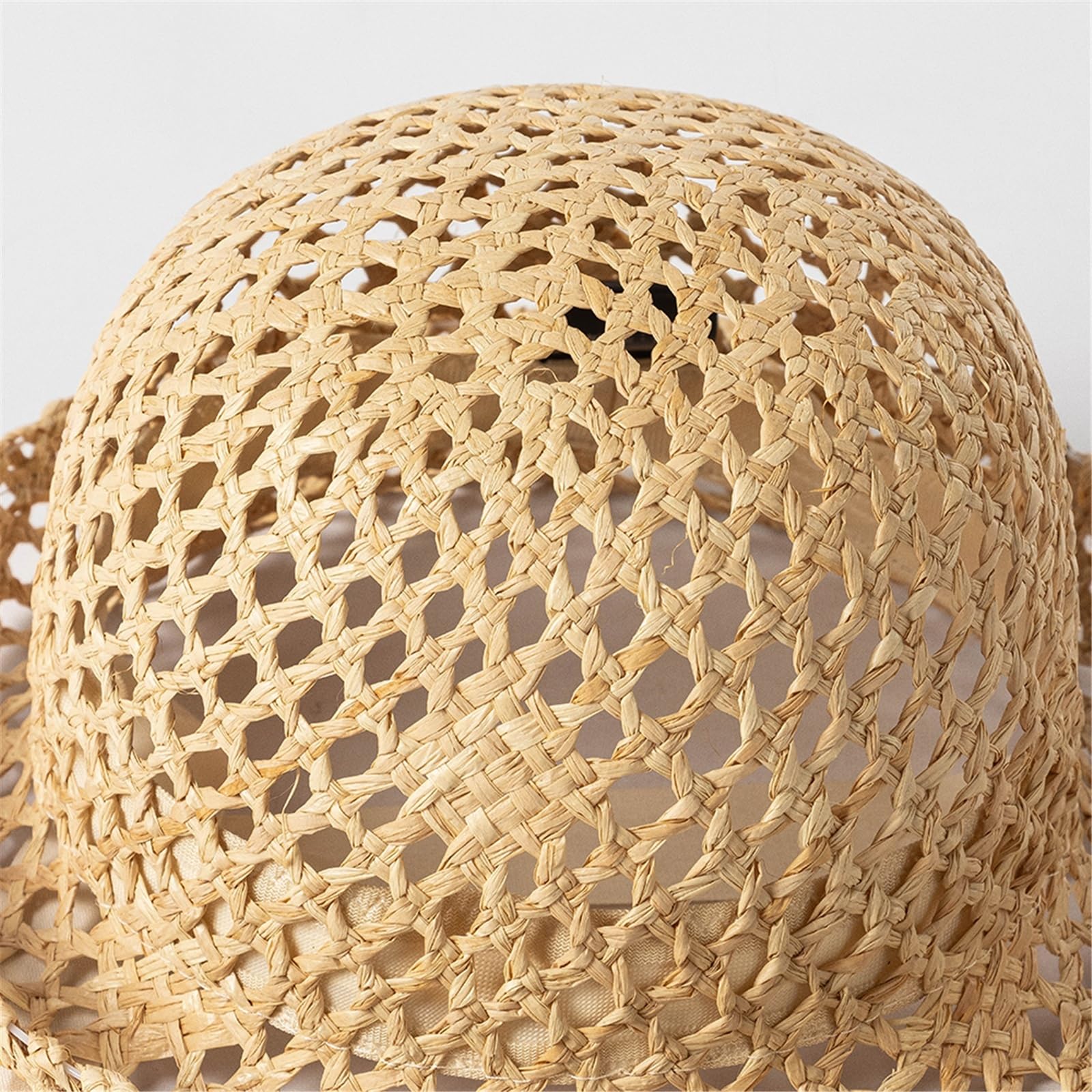 Sombrero de Sol de Paja Lafite para Niños - Tejido a Mano con Correa Ajustable para Exteriores