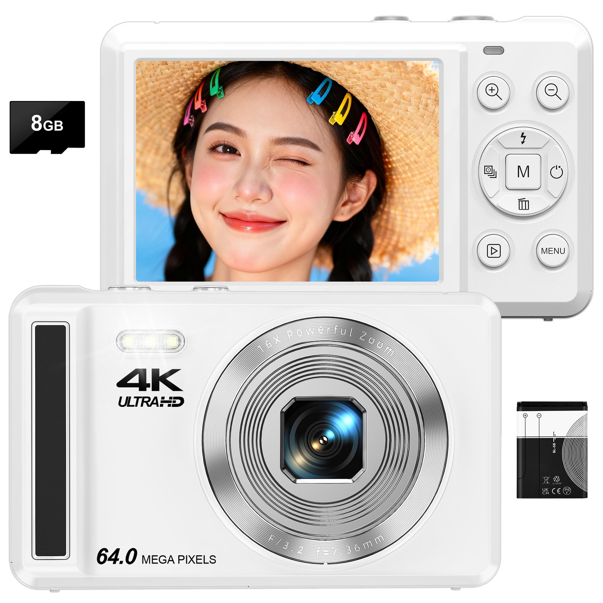 Amazon | デジカメ 4K 6400万画素 デジタルカメラ AFオートフォーカス