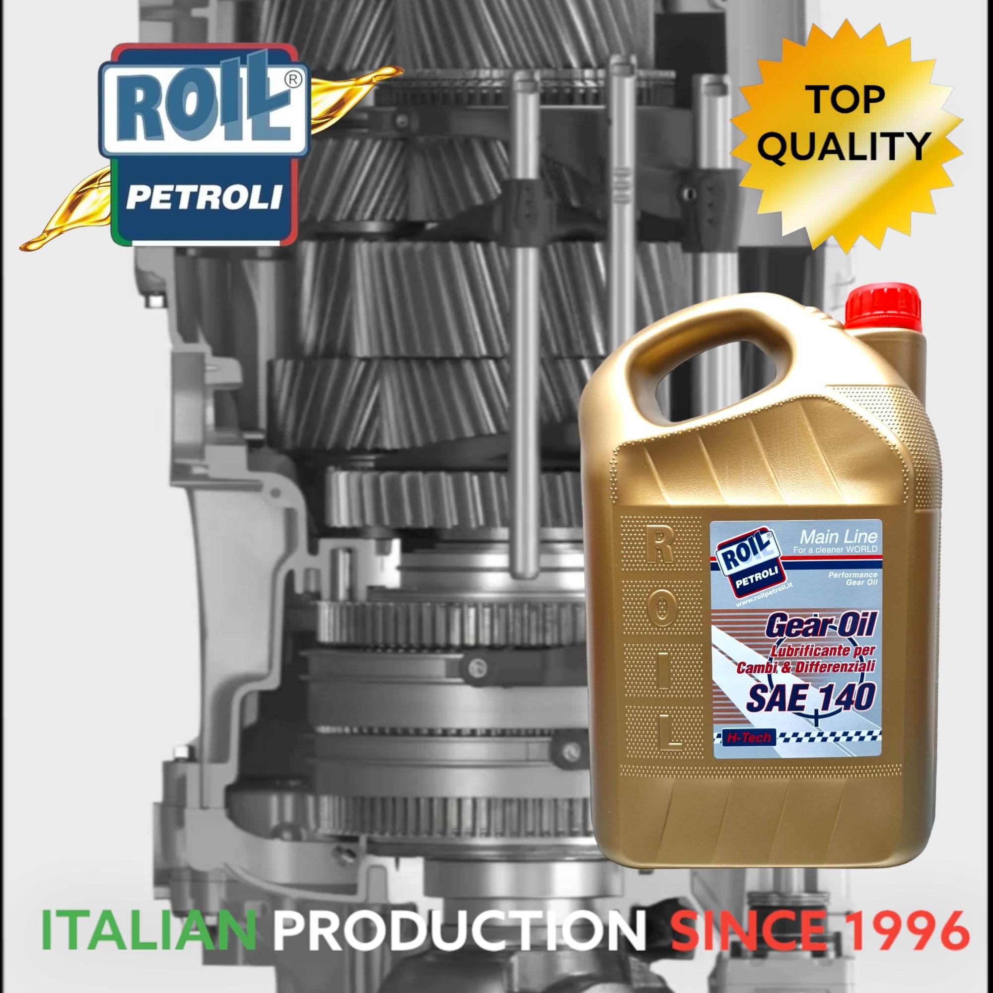 2 Litri di Roil GEAR CD SAE 140 - Olio Minerale per cambi manuali, differenziali, trasmissioni manuali, ingranaggi ipoidi, assali