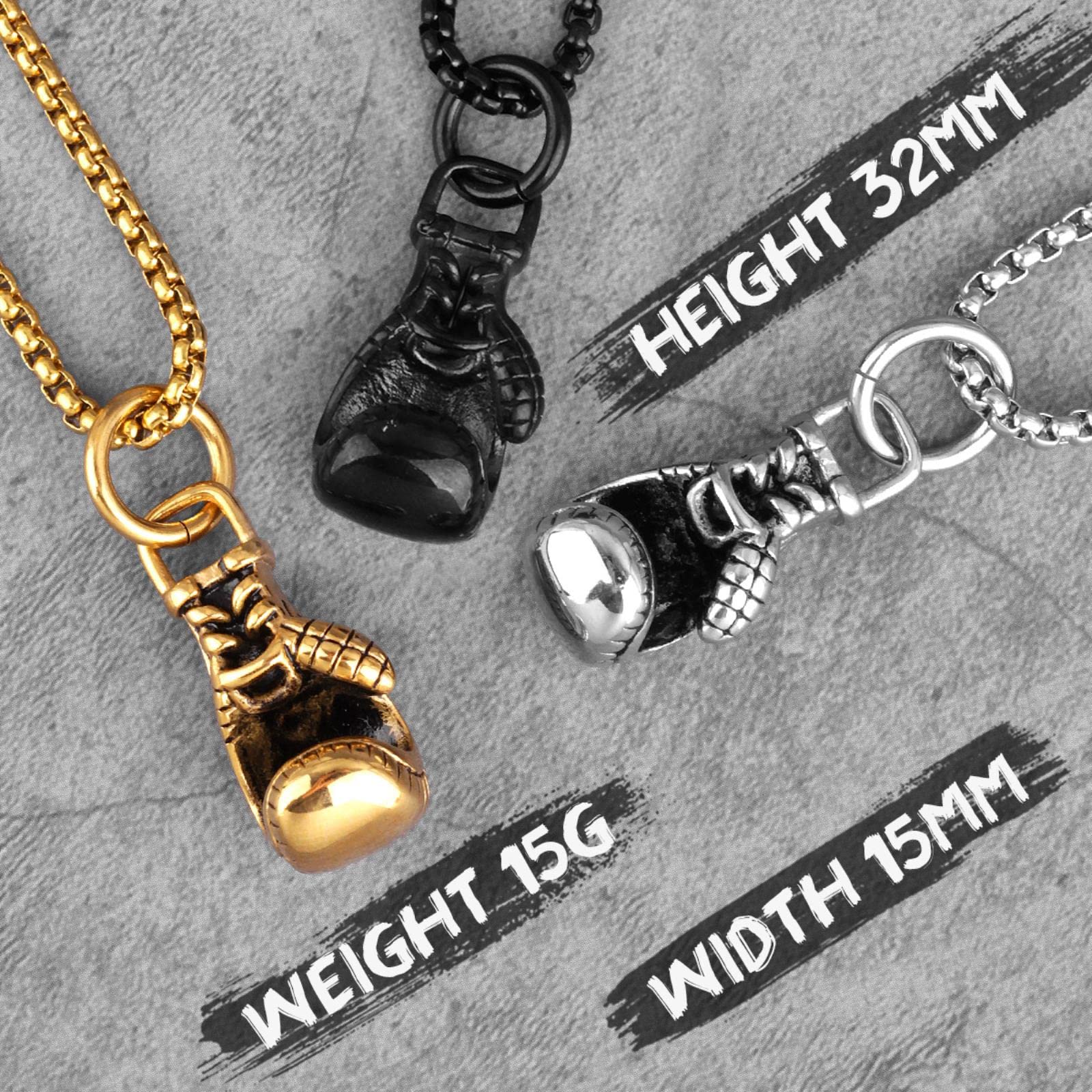 HCMA Guantoni da Boxe Dorati Boxer Uomo Collane Pendenti Punk per Fidanzato Acciaio Inossidabile Hip Hop Rock Gioielli creatività Regalo