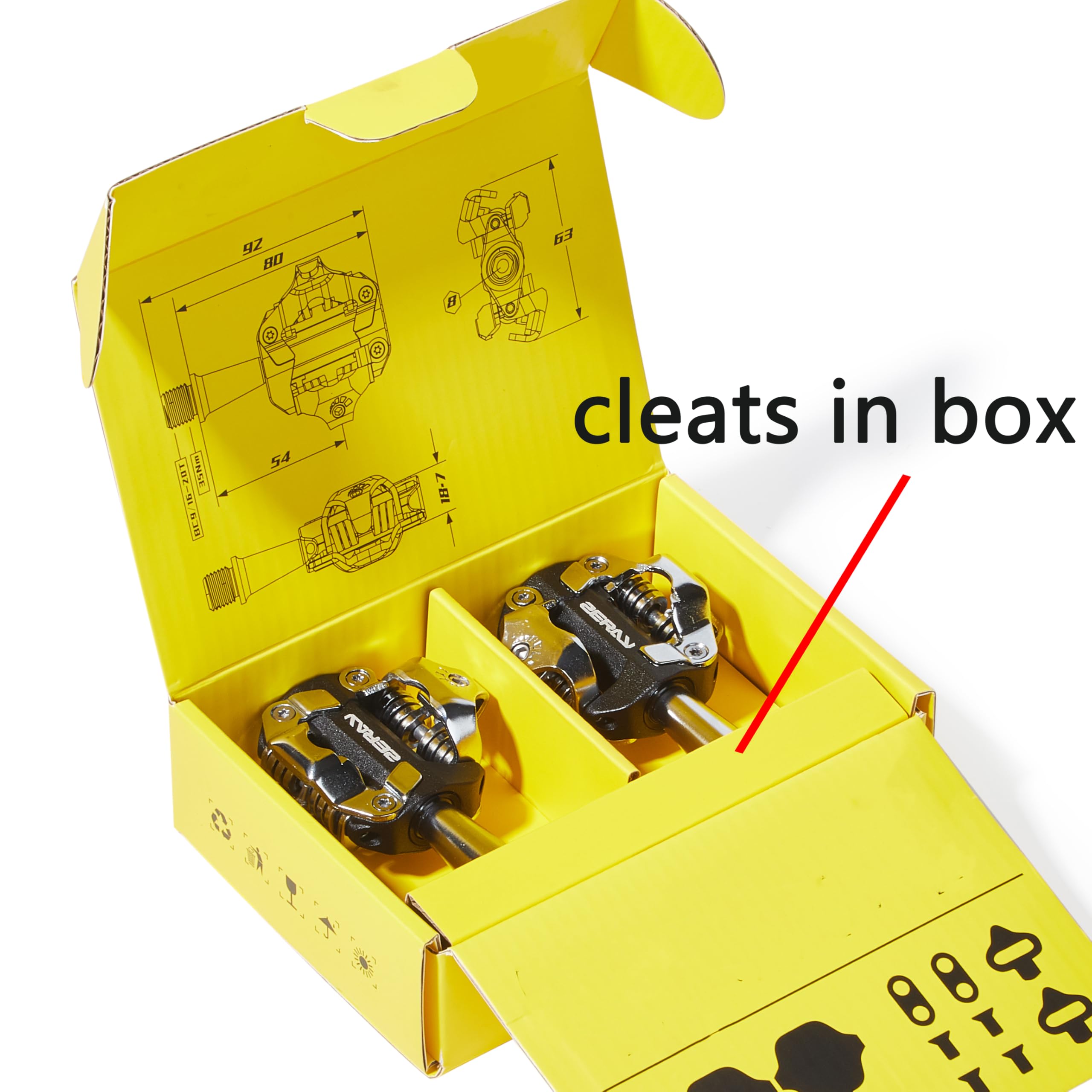 Pedales sin clip para bicicleta de montaña con tacos compatibles con tacos Shimano SPD-SH51
