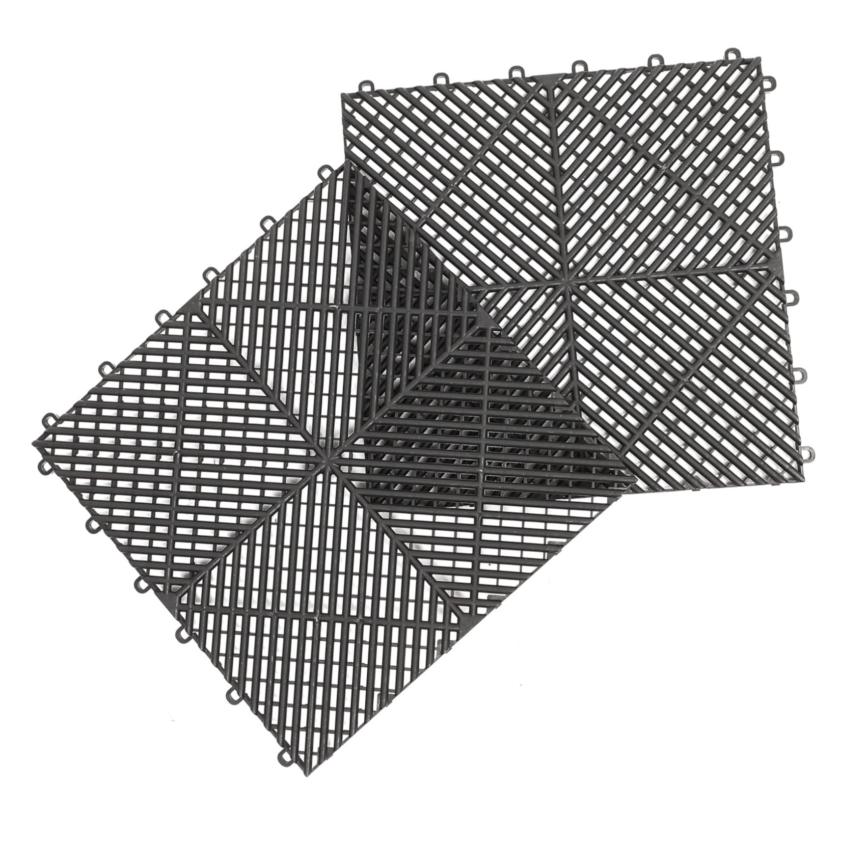 CIYODO Non-Slip Pool Deck Drainage Mat 2pcs Interlocking Tiles for Car Wash Shower Sauna Sports Areas