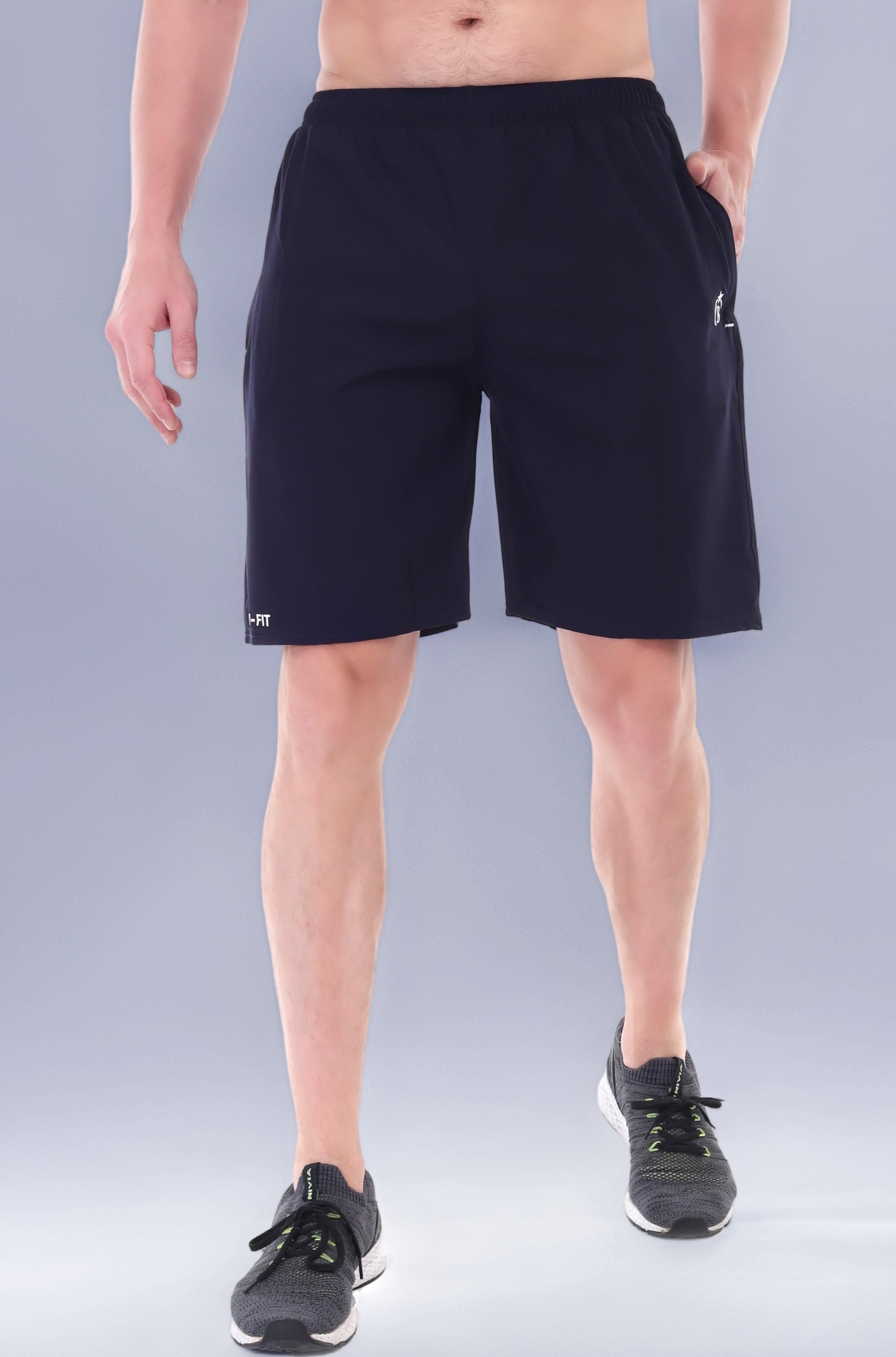 Athletic Sports Shorts for Men with Zip Pockets and Elastic Waistband Quick Dry Lightweight Activewear.