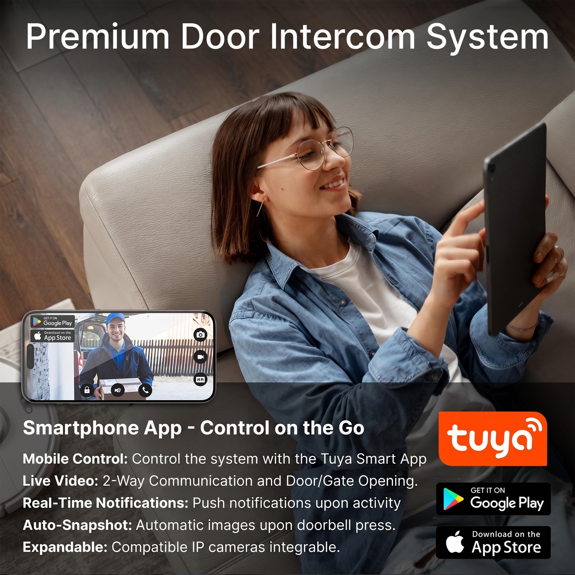 MATHFEL Smart Lock cerradura electrónica para puerta de entrada, cerradura con código resistente a la intemperie, IP66, abrepuertas con código, cerradura inteligente, cerradura automática AC230