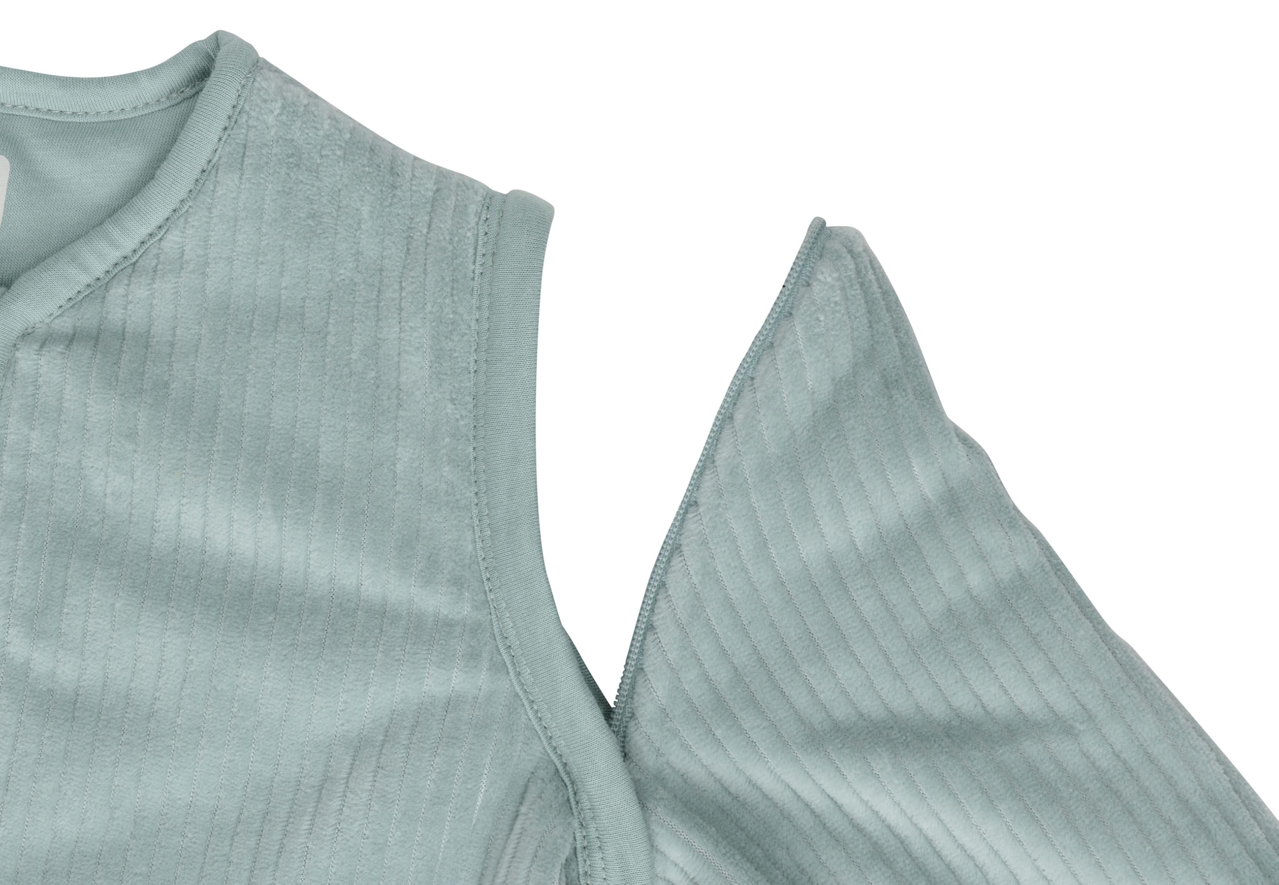 Jollein Schlafsack Baby Rund - Velvet Rib, Sea Green - 90 cm - Baumwolle, Polyester - 2.0 bis 3.0 TOG - Abnehmbare Ärmel - Oeko-TEX Zertifiziert - Baby Schlafsack