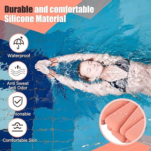 Miniatura 5 de Vinsot Juego de 4 pesas de muñeca para mujer (4 libras) de silicona ajustables para yoga, pilates, gimnasio, entrenamiento, correr, caminar,