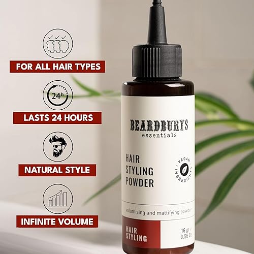Miniatura 3 de Beardburys Essentials - Polvo para peinar el cabello, volumen y textura con efecto mate, levanta raíces y añade volumen, vegano, 0.66 oz