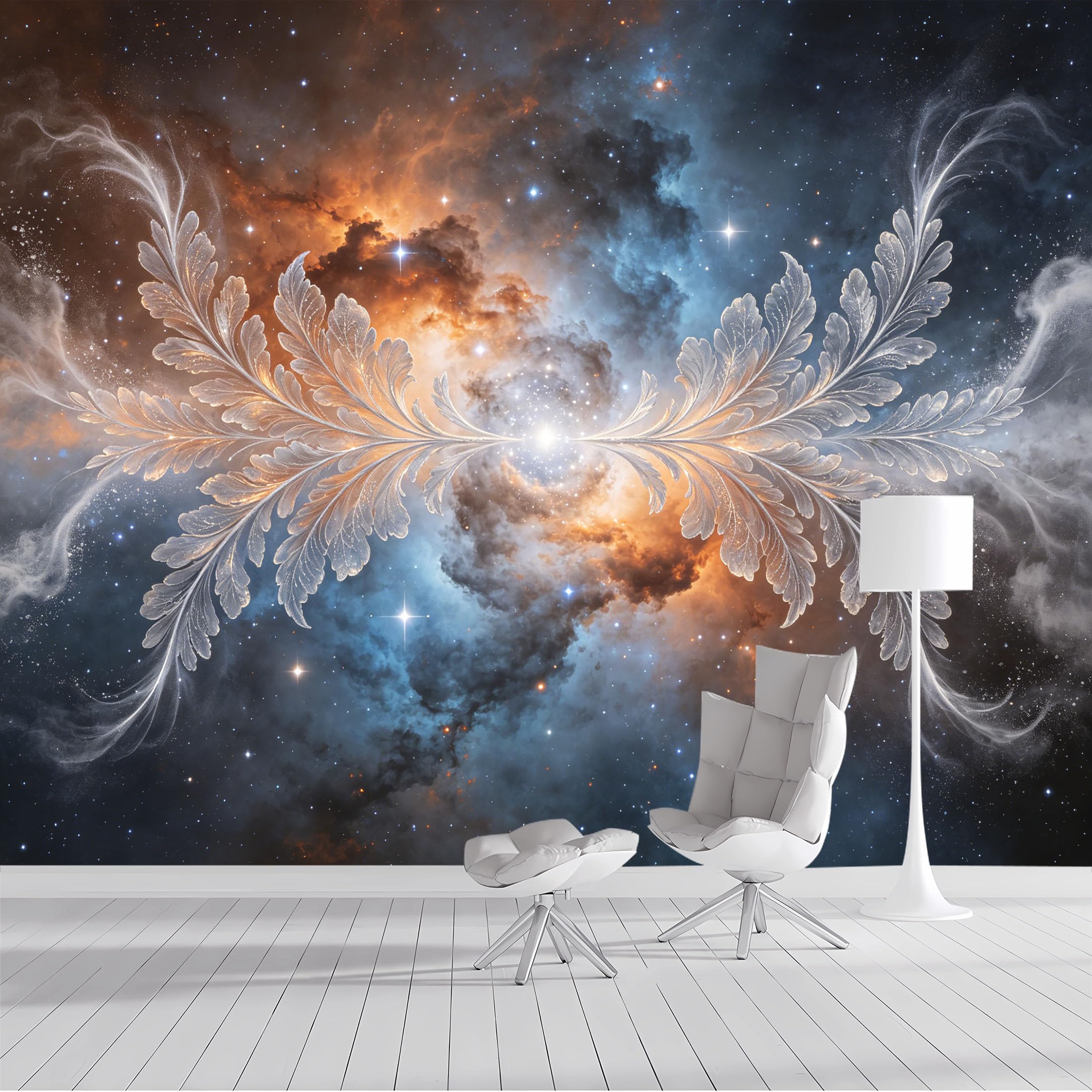 Custom Size Wall Mural Cosmic Nebula Floral Swirl Fantasy Art Abstract Galaxy Watercolor SelfAdhesive Wall Fabric Removable Peel and Stick Wallpaper for Living Room Bedroom Bathroom