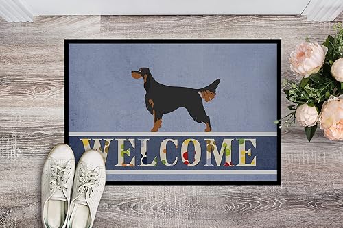 Miniatura 2 de Caroline's Treasures BB8274JMAT Gordon Setter - Tapete de bienvenida de 24 x 36 pulgadas, tapete azul para puerta delantera, para interiores y