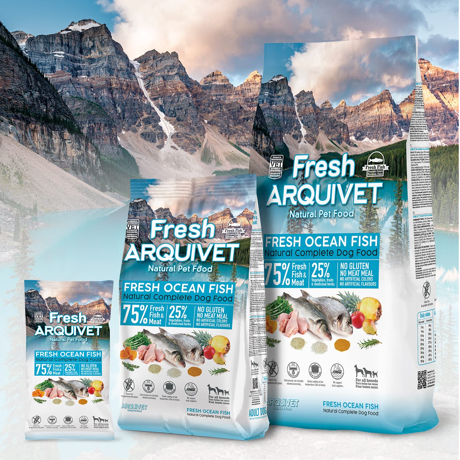 Arquivet Fresh Ocean Fish - 10 Kg - Alimento Completo para Perros - Pescado y Carne Frescos