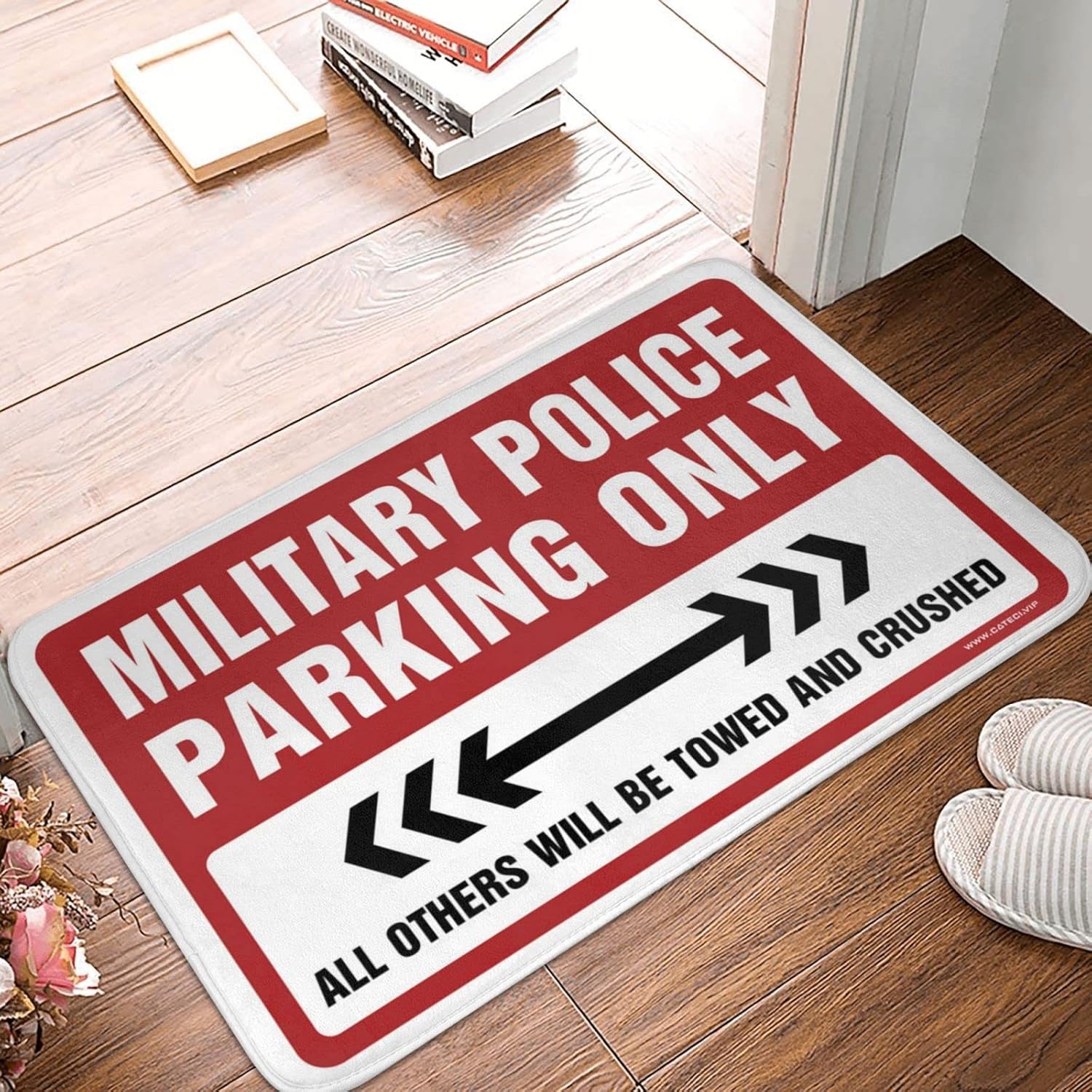 Plain Door Mat for Crafts Military Police Parking Only Rug Fall Door Mats Outdoor Bathroom Gifts(Size:65X90CM), EHFPCAFGE-65X90CM