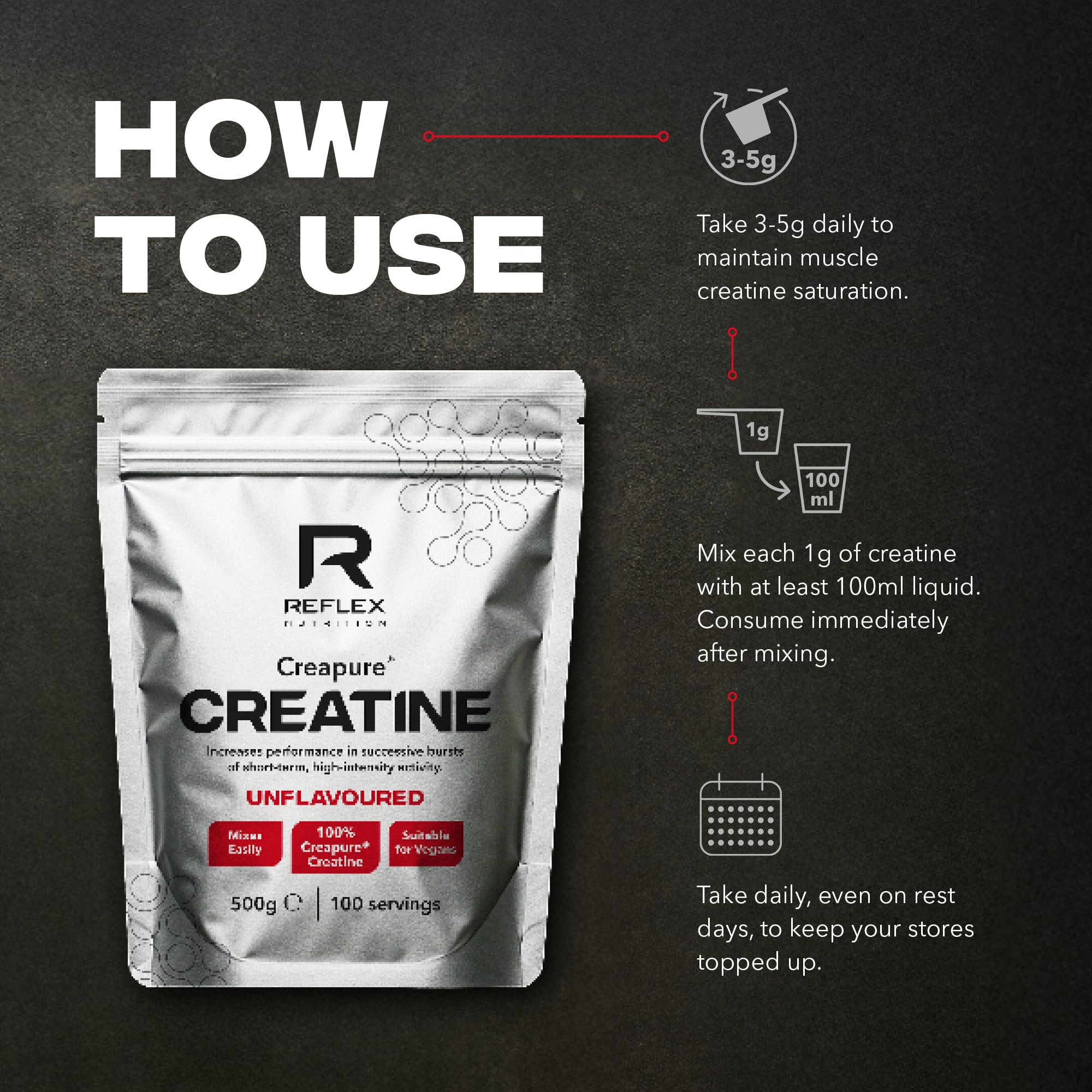 Reflex Nutrition Creapure Creatine (500g) Sin sabor