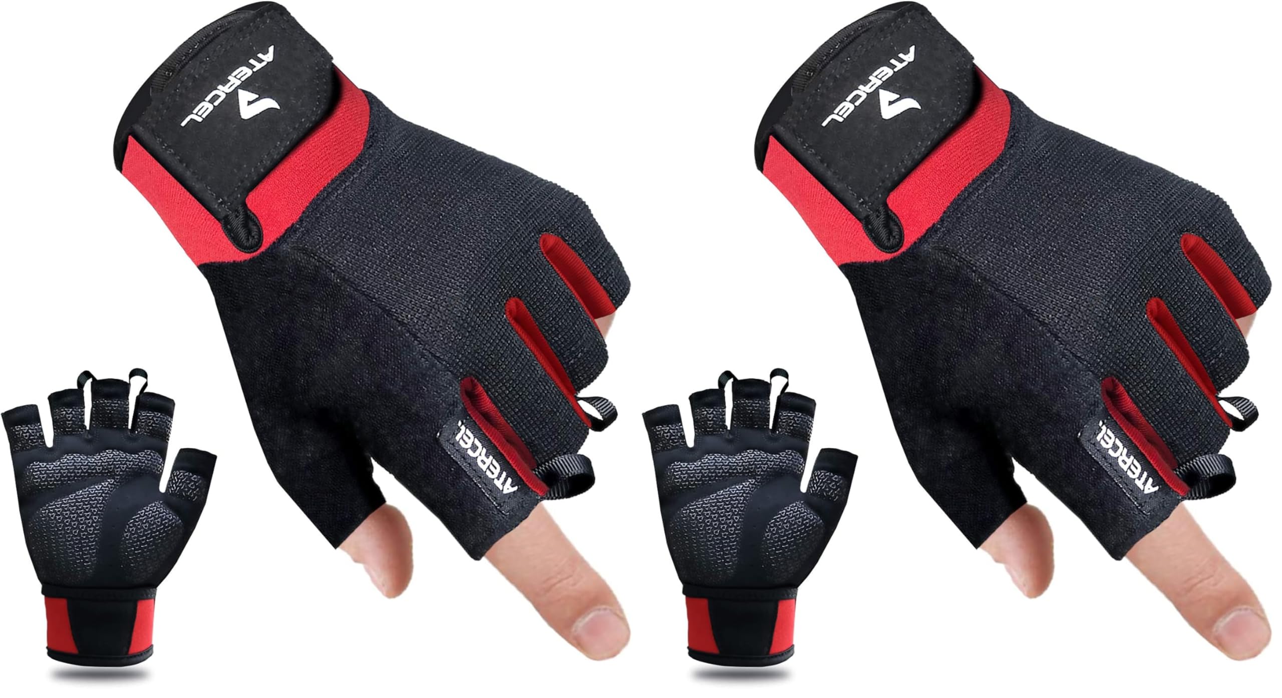 ATERCEL Workout Gloves for Men and Women, Exercise Gloves for Weight Lifting, Cycling, Gym, Training, Breathable and Snug fit