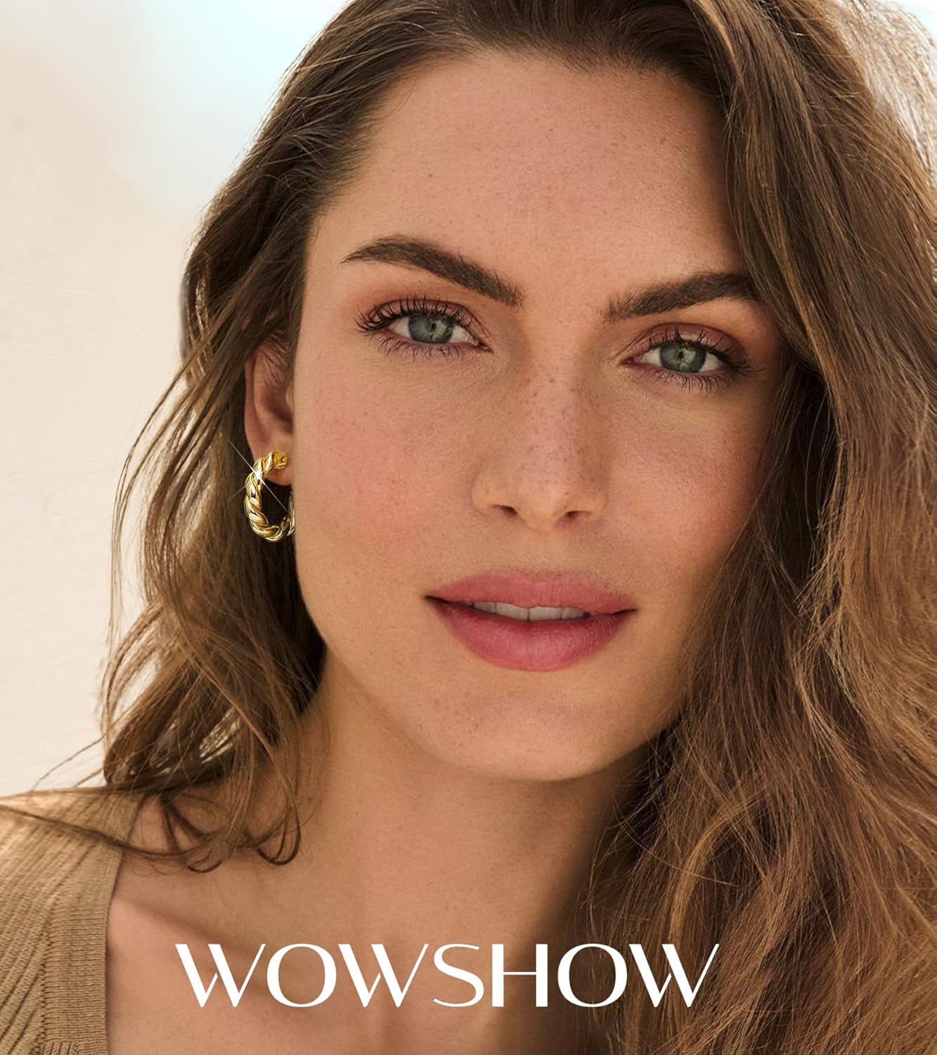 wowshow Gold Hoop Earrings, 14K Gold Plated Chunky Small Hoop Earrings for Women Lightweight Jewelry Gifts 14/20/30/35/45MM - Image 2