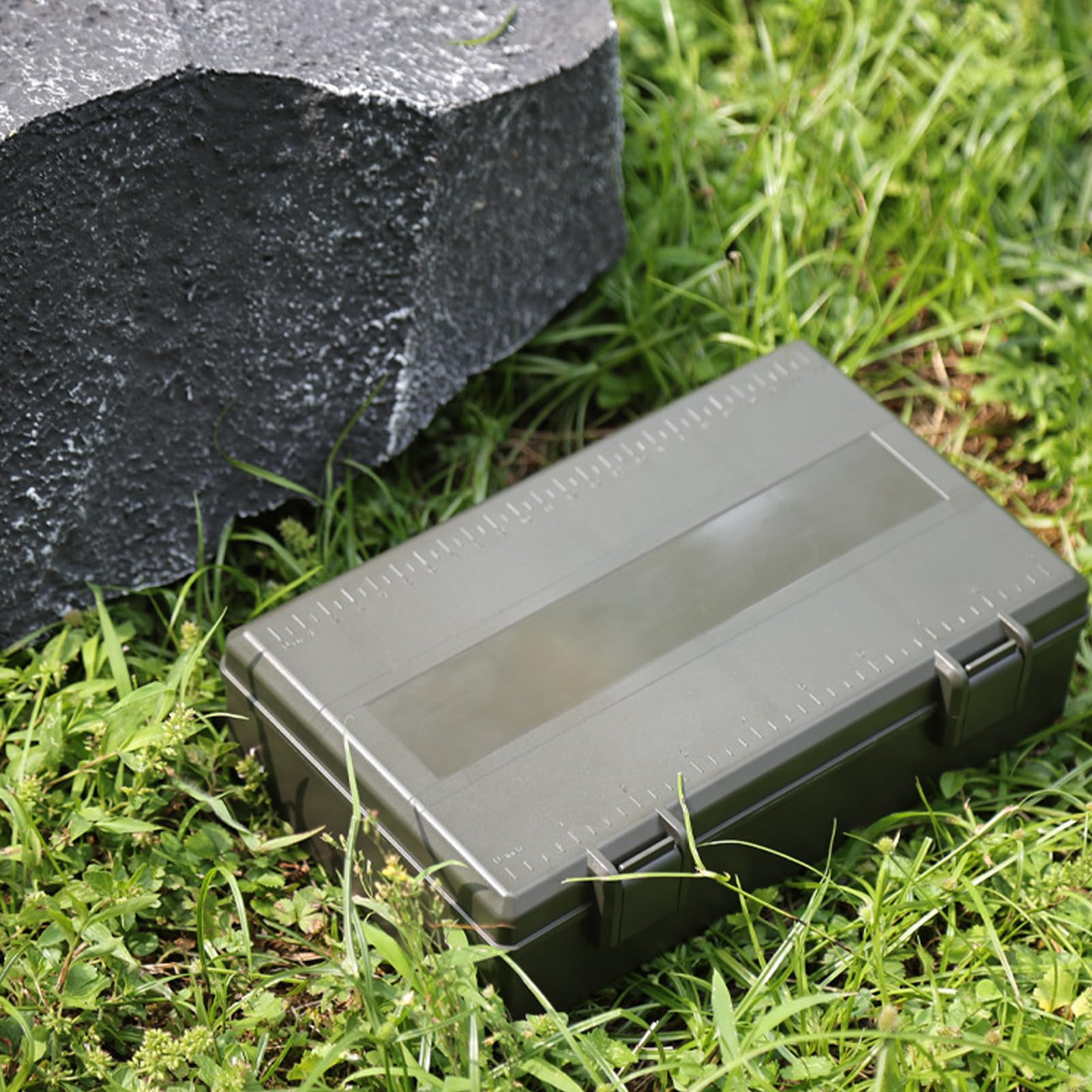 Organizador de Caja de Aparejos de Pesca Material de PC ABS de Primera Calidad Caja de Almacenamiento con múltiples Compartimentos Resistente al Agua y Duradera con Regla de