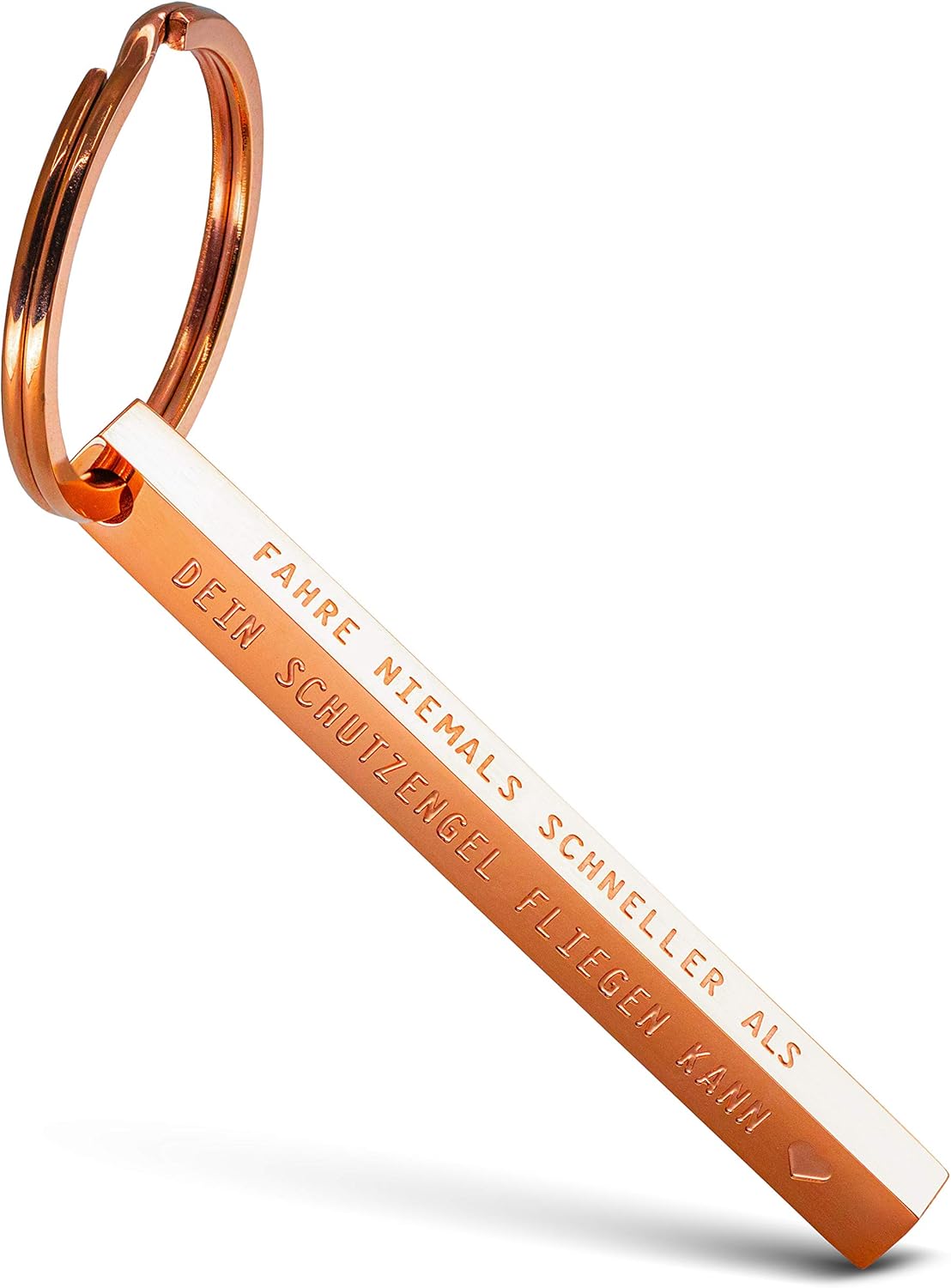 Schutz am Schlüssel: Wikinger, Engel & Herz FABACH Kubus Schlüsselanhänger Edelstahl Roségold