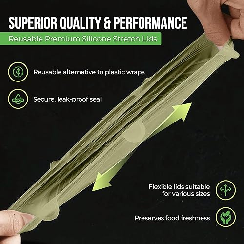 Miniatura 5 de Tapas elásticas de silicona reutilizables para almacenamiento de alimentos en el refrigerador, fundas elásticas resistentes al calor, tazas, latas,