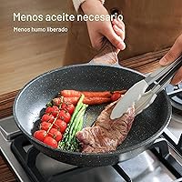 Vista 5 de SENSARTE Sartén antiadherente con tapa, sartén para tortillas con tapa, sartén para huevos saludables para chef, sartén de cocina, sin PFOA