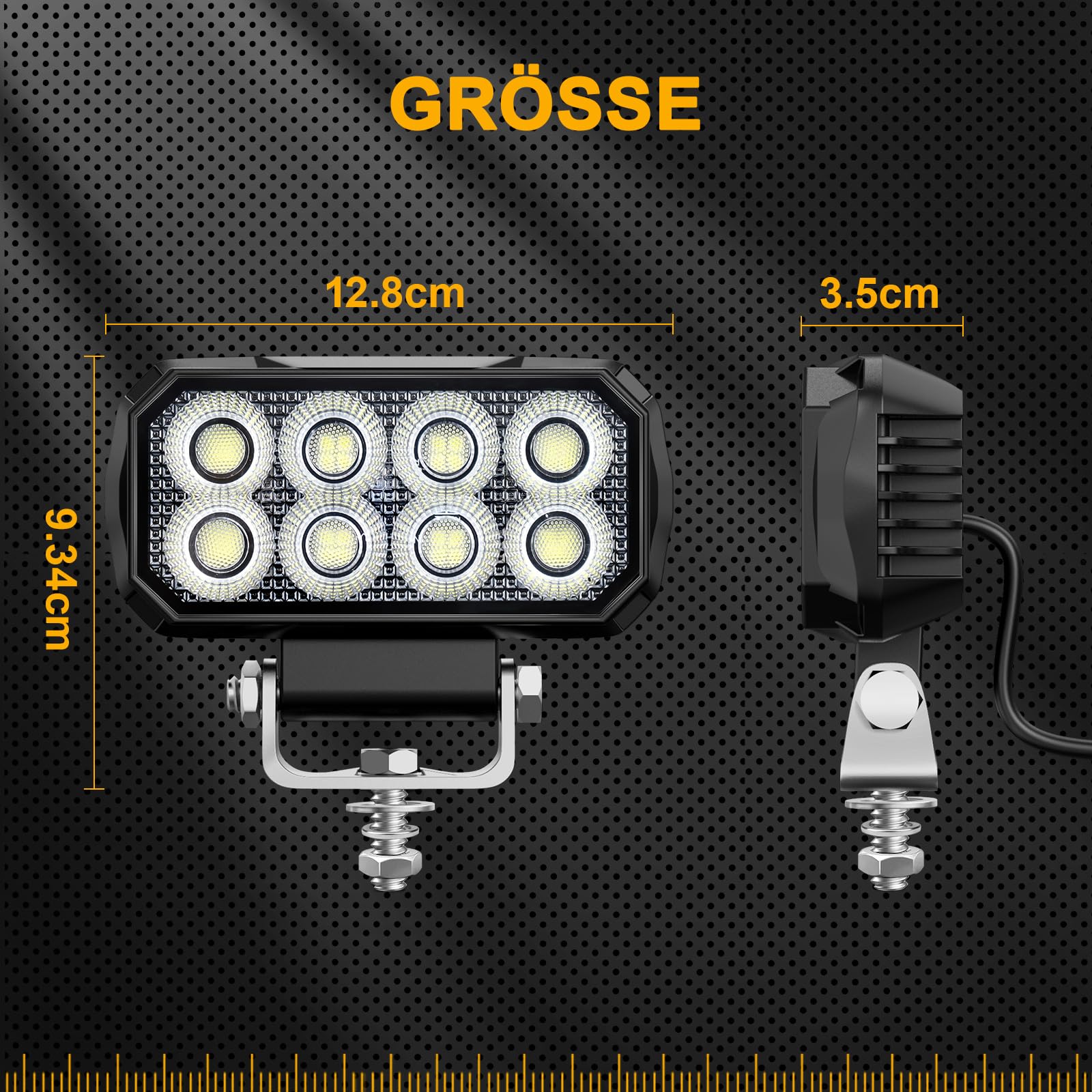 antom 2er Set LED Arbeitsscheinwerfer 168W 9-60V 18000 Lumen IP68 wasserdicht Zusatzscheinwerfer Ideal für Bagger, Traktoren, Lkw, Geländewagen, Motorräder, Baustellenbeleuchtung