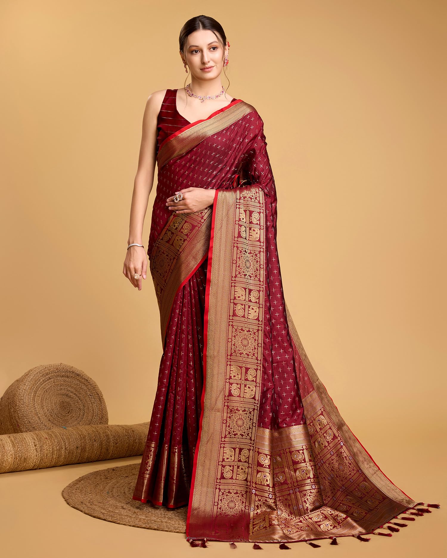 Women's Soft Litchi Silk Banarasi Silk Saree (Str-Aarita)