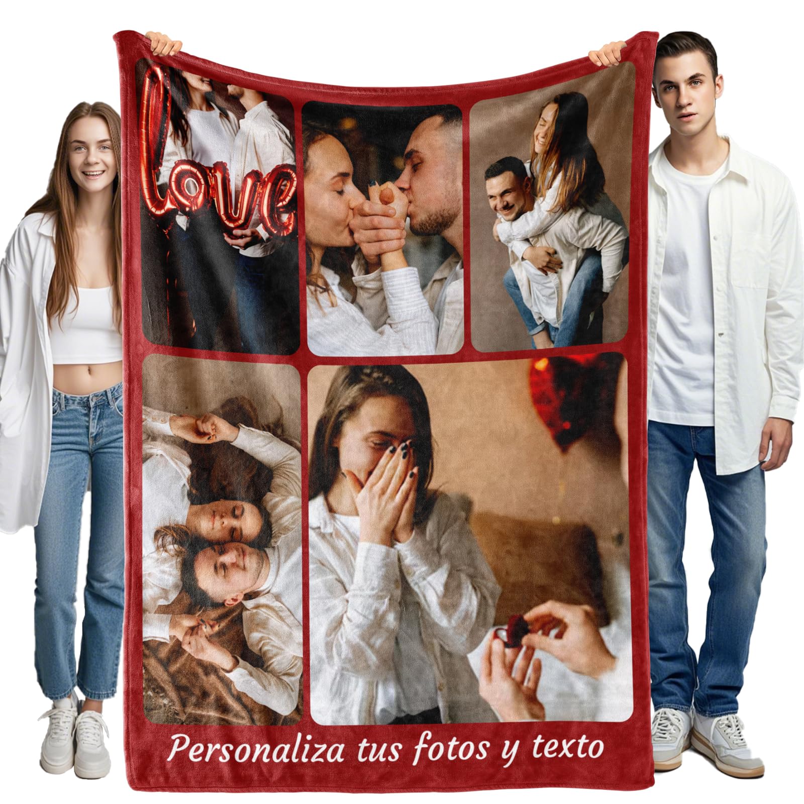 Bemaystar Manta Personalizada con Fotos – Regalos Personalizados para el Día de la Madre y el Día del Padre，Mantas Personalizadas,Regalos Originales,Regalo Aniversario Pareja, Navidad, San Valentín
