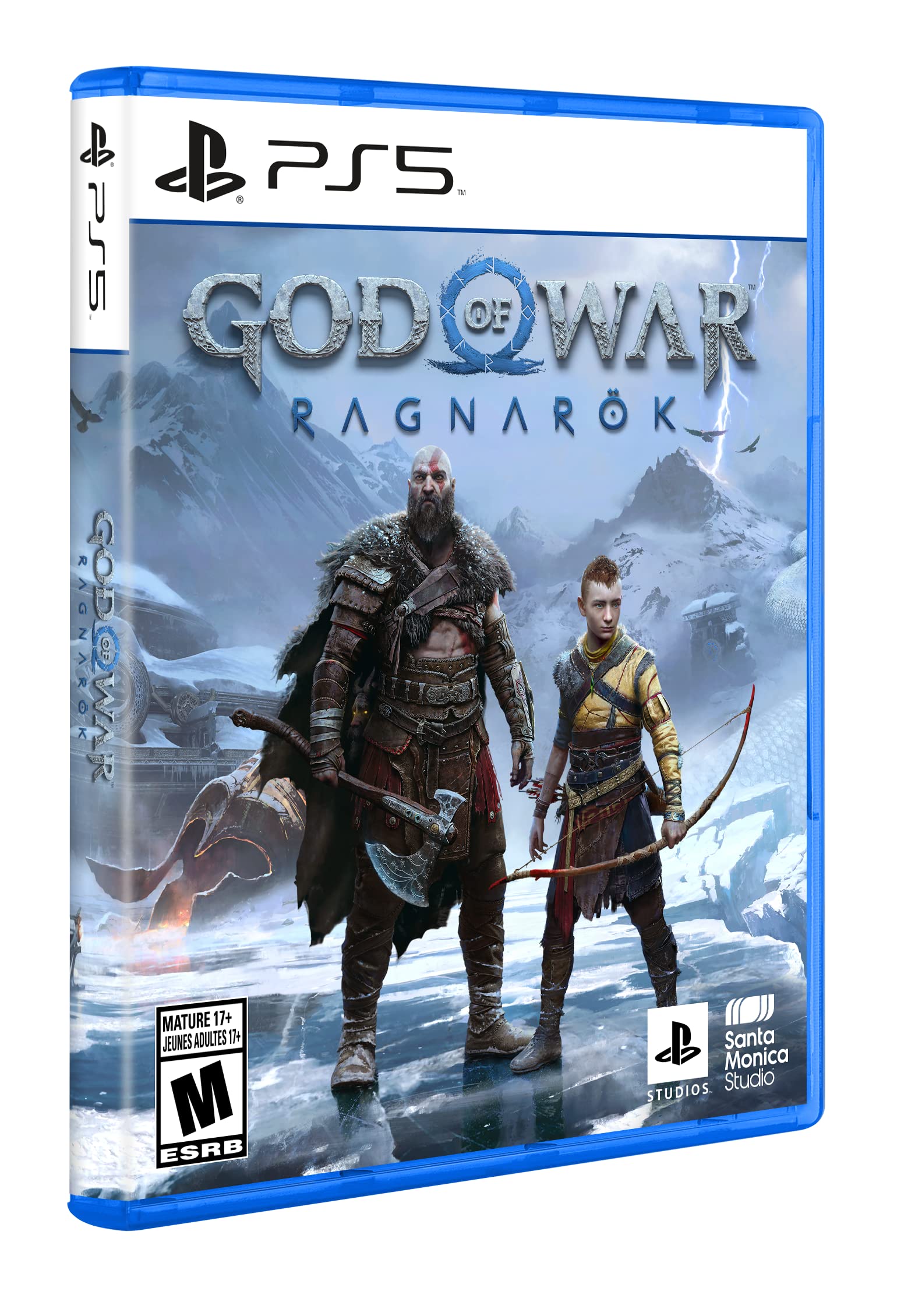Kratos and Atreus journeying through the visually rich Norse realms in God of War Ragnarök.