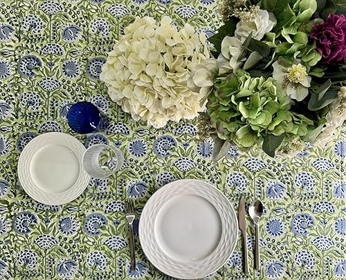 Miniatura 126 de ATOSII Amalfi - Mantel rectangular de otoño 100% algodón, bohemio, estampado a mano, para cocina, mesa de comedor, lino, decoración de otoño