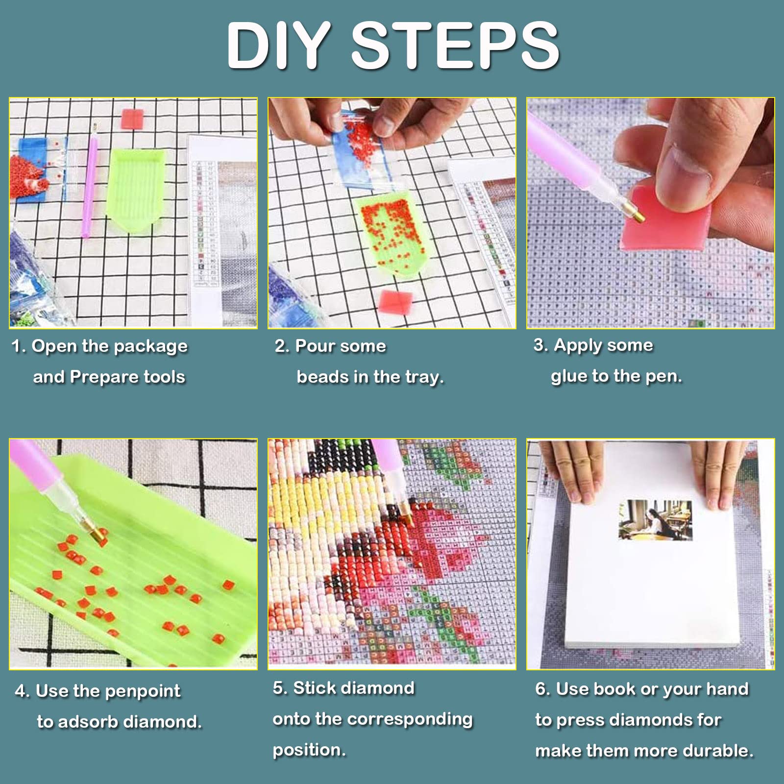 Kit per pittura con diamanti per adulti, a forma di fungo, 5D, forma