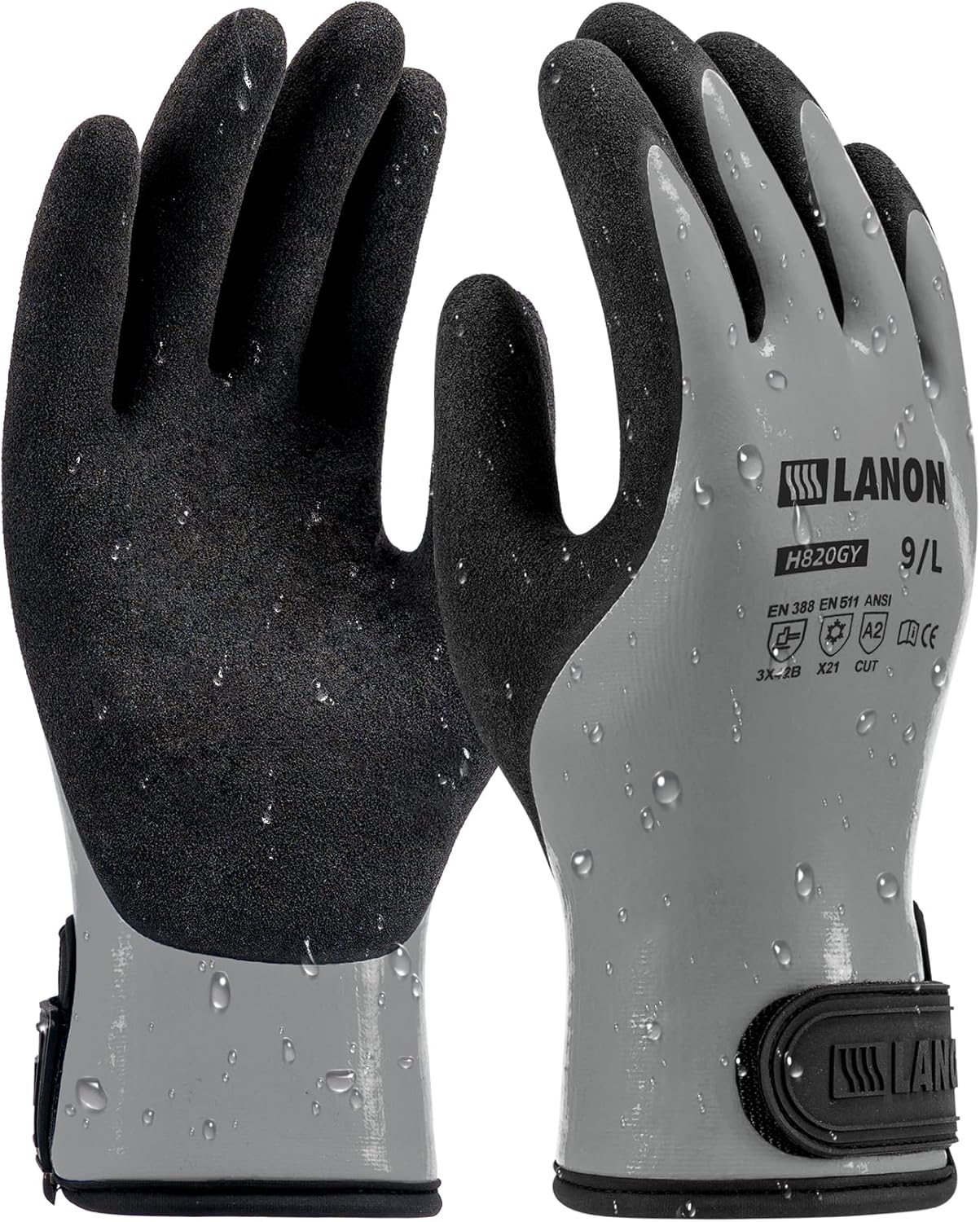 LANON Thermal Waterproof Winter Work Gloves with Non-Slip Grip
