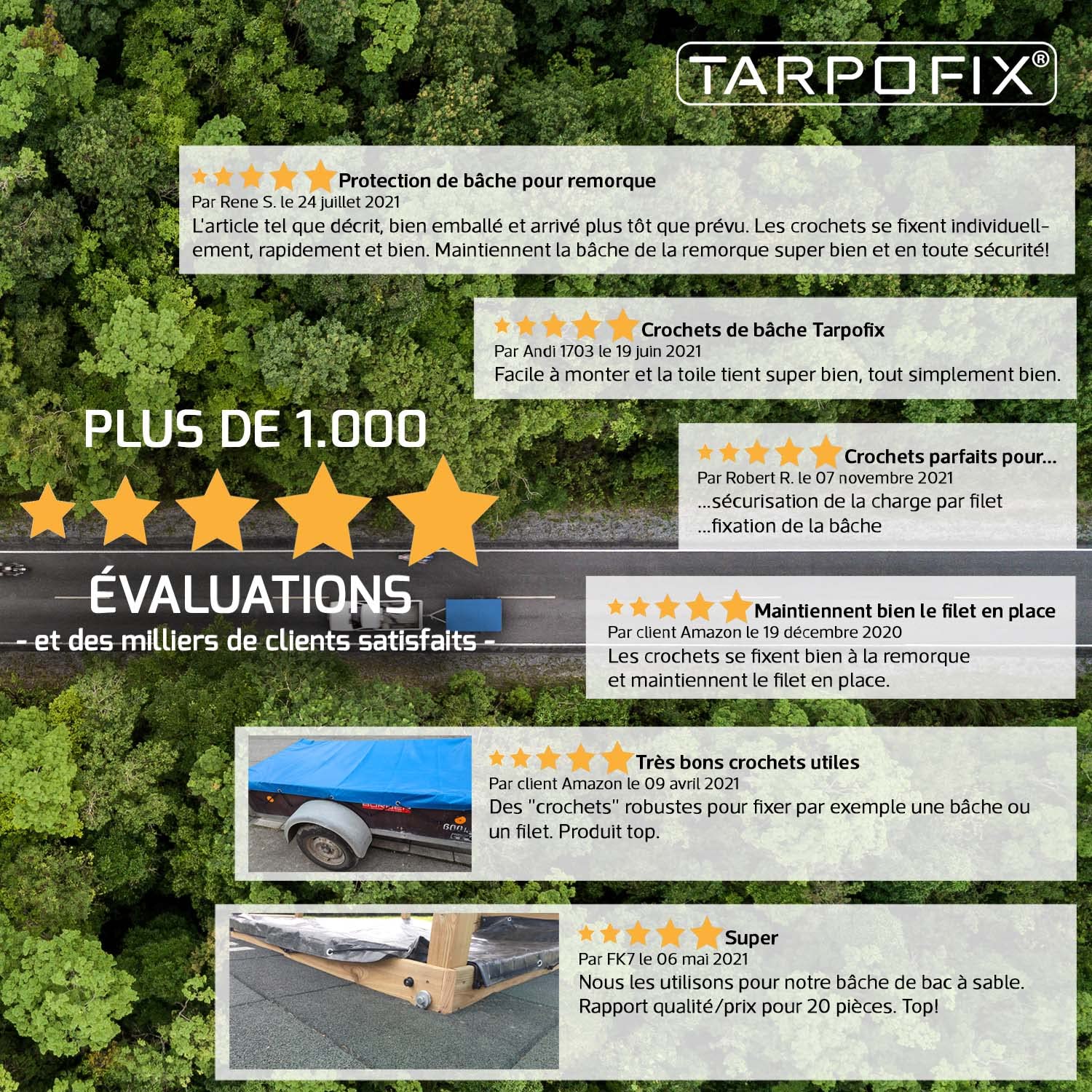 Tarpofix® Crochet arrimageà trois trous rivets incl. pour bâche de remorque & filet de remorque (10 pcs) | Accessoire pour remorque à trois trous en fonte galvanisée - anneau d'arrimage à trois trous
